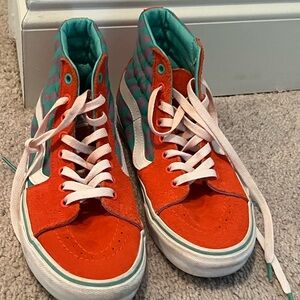 Vans Checkered Orange Purple & Teal High-Tops
